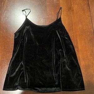 Black Velvet Tank Top Blouse Size M